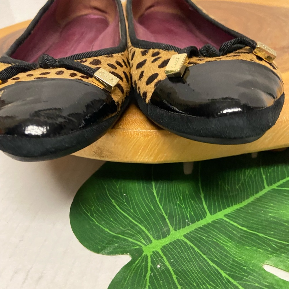 COACH Poppy KUDOS Leopard Dyed Pony Hair Ballet Flats - Picture 7 of 9